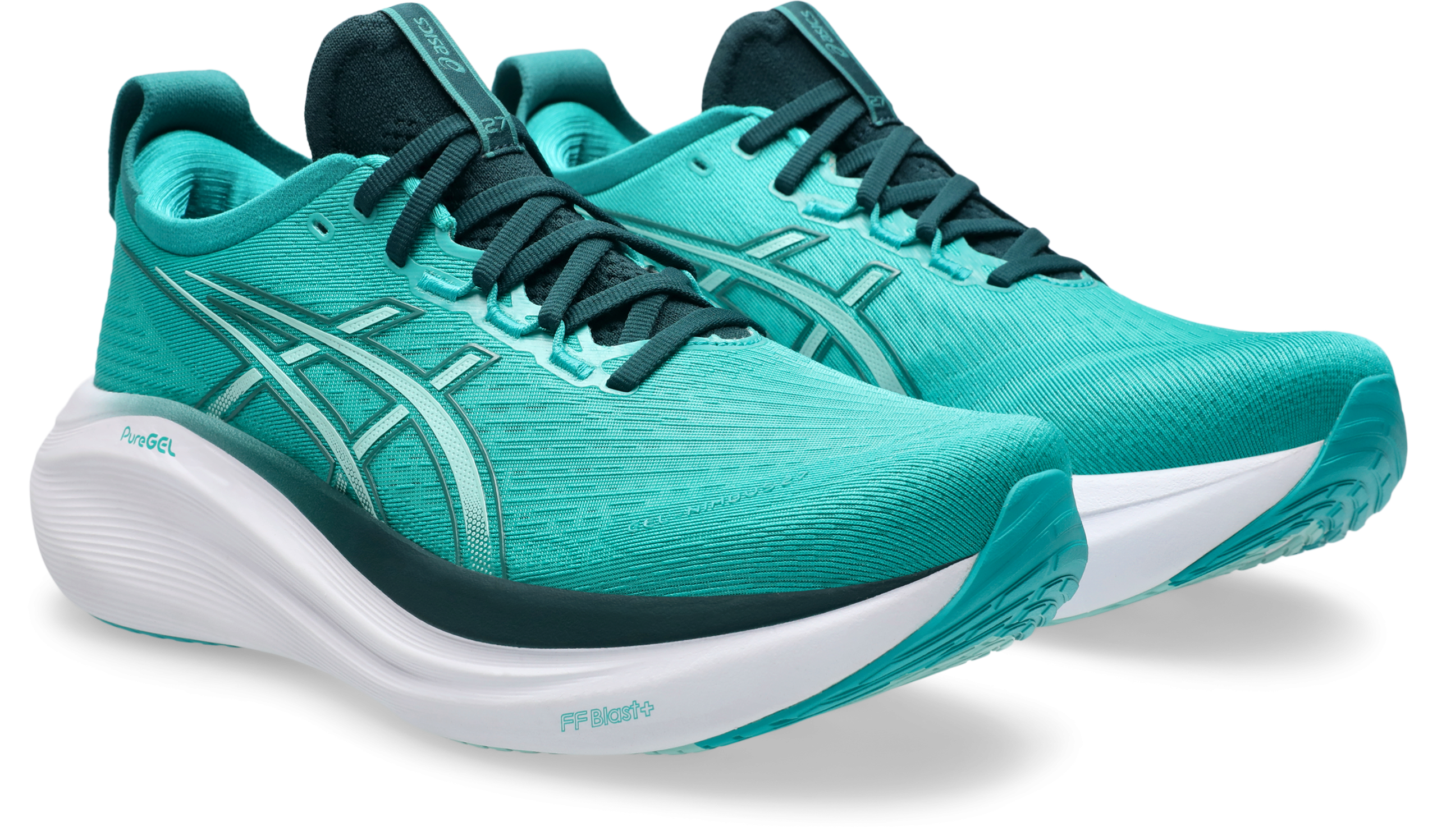 ASICS GEL NIMBUS 27 Wave Teal/Saxon Green – Image 7