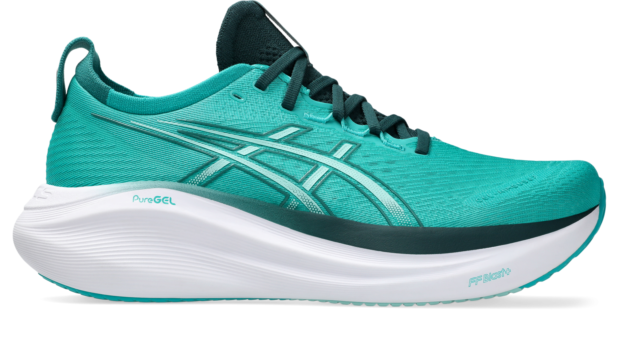 ASICS GEL NIMBUS 27 Wave Teal/Saxon Green – Image 2