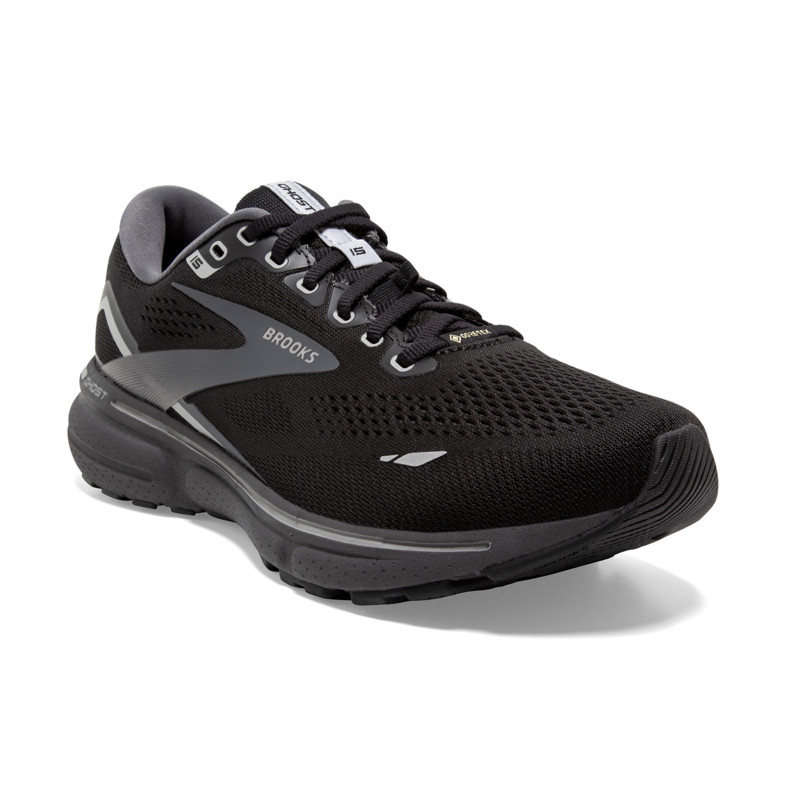 BROOKS GHOST 15 GTX Black/Blackened Pearl/Alloy – Image 8