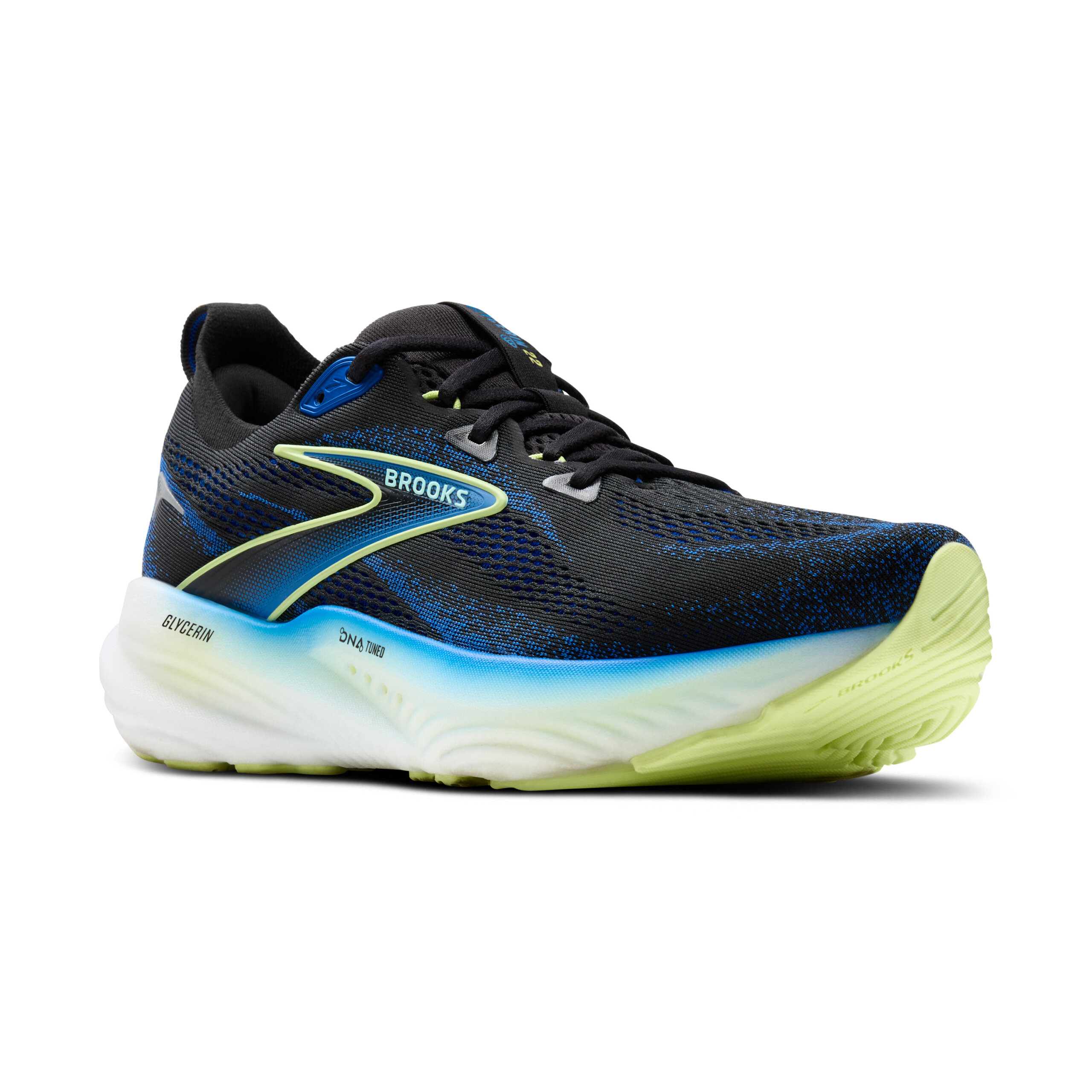 BROOKS GLYCERIN 22 Black/Cobalt/Neo Yellow – Image 2
