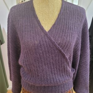 PALOMA lainage cache-cœur parme foncé