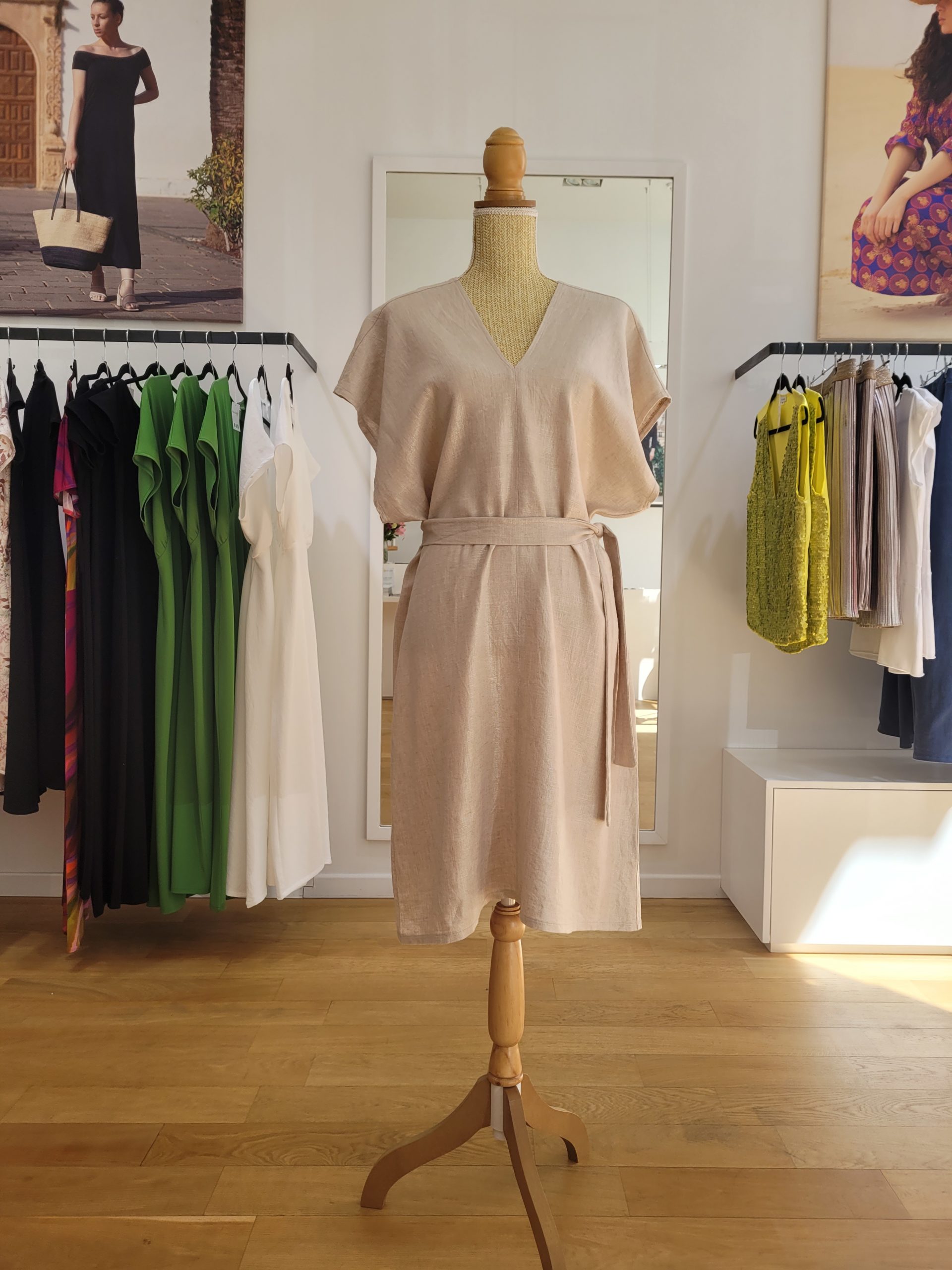 ILONA lin beige clair enduit argenté – Image 3