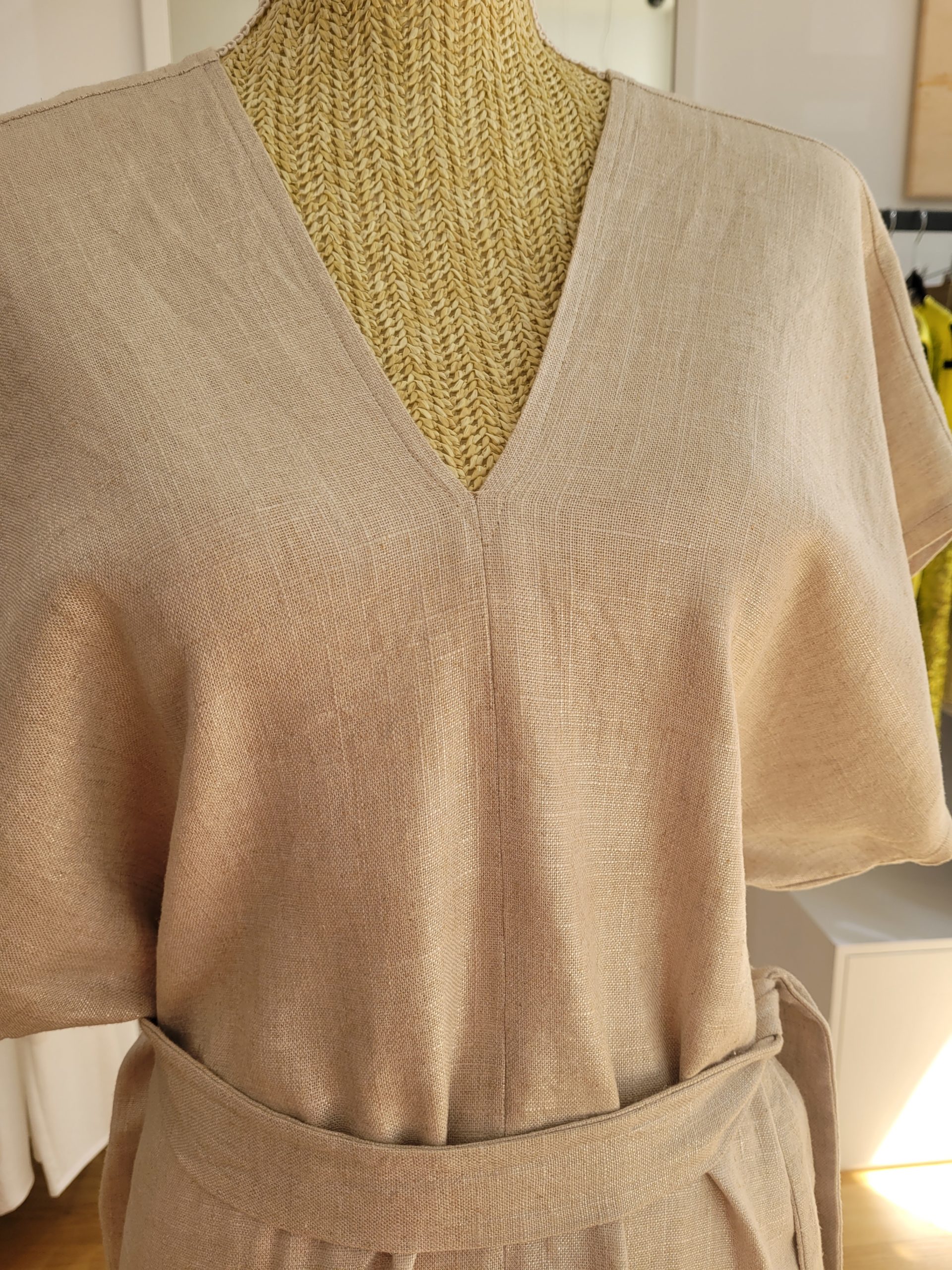 ILONA lin beige clair enduit argenté – Image 4