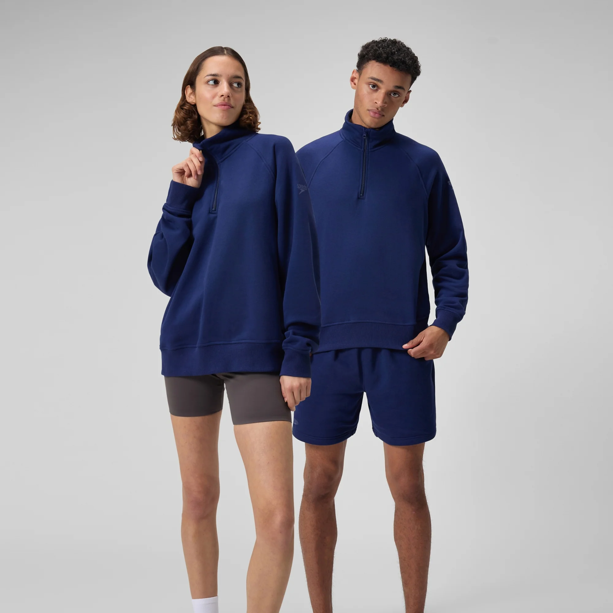 Pull polaire à 1/4 zip unisexe - Marine