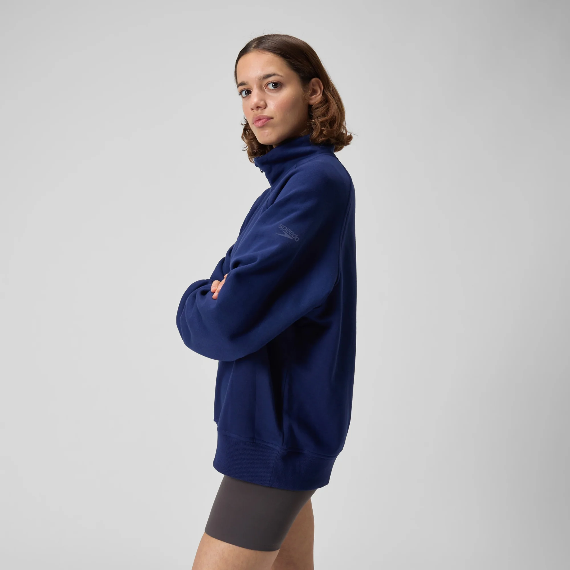 Pull polaire à 1/4 zip unisexe - Marine – Image 4