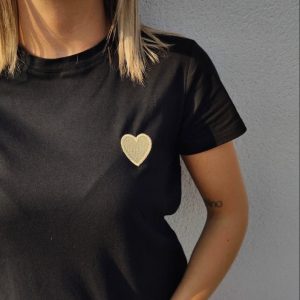 Tshirt SOLENN Noir coeur or