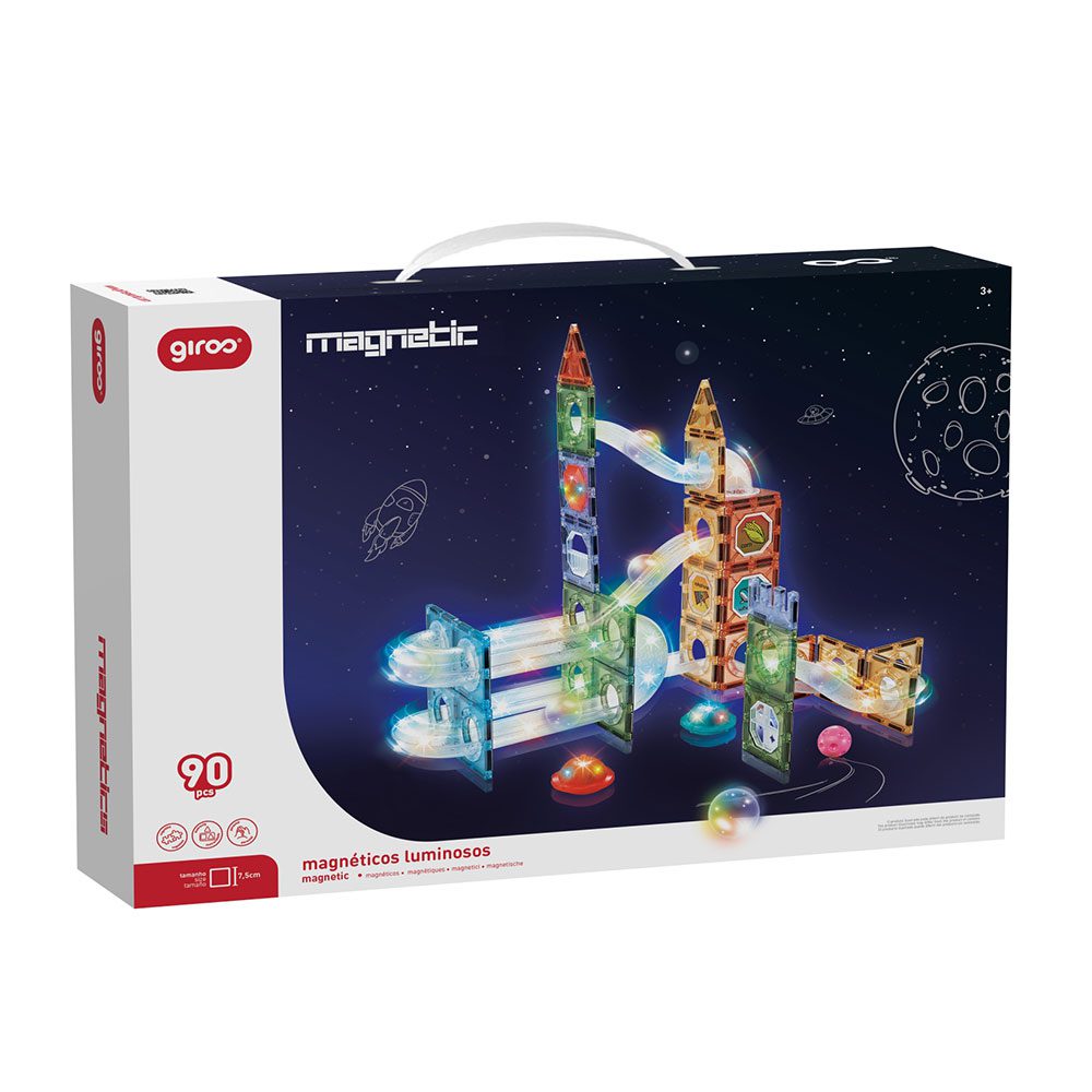 Jeu Magnétique Lumineux 3D – 90 pièces STEAM