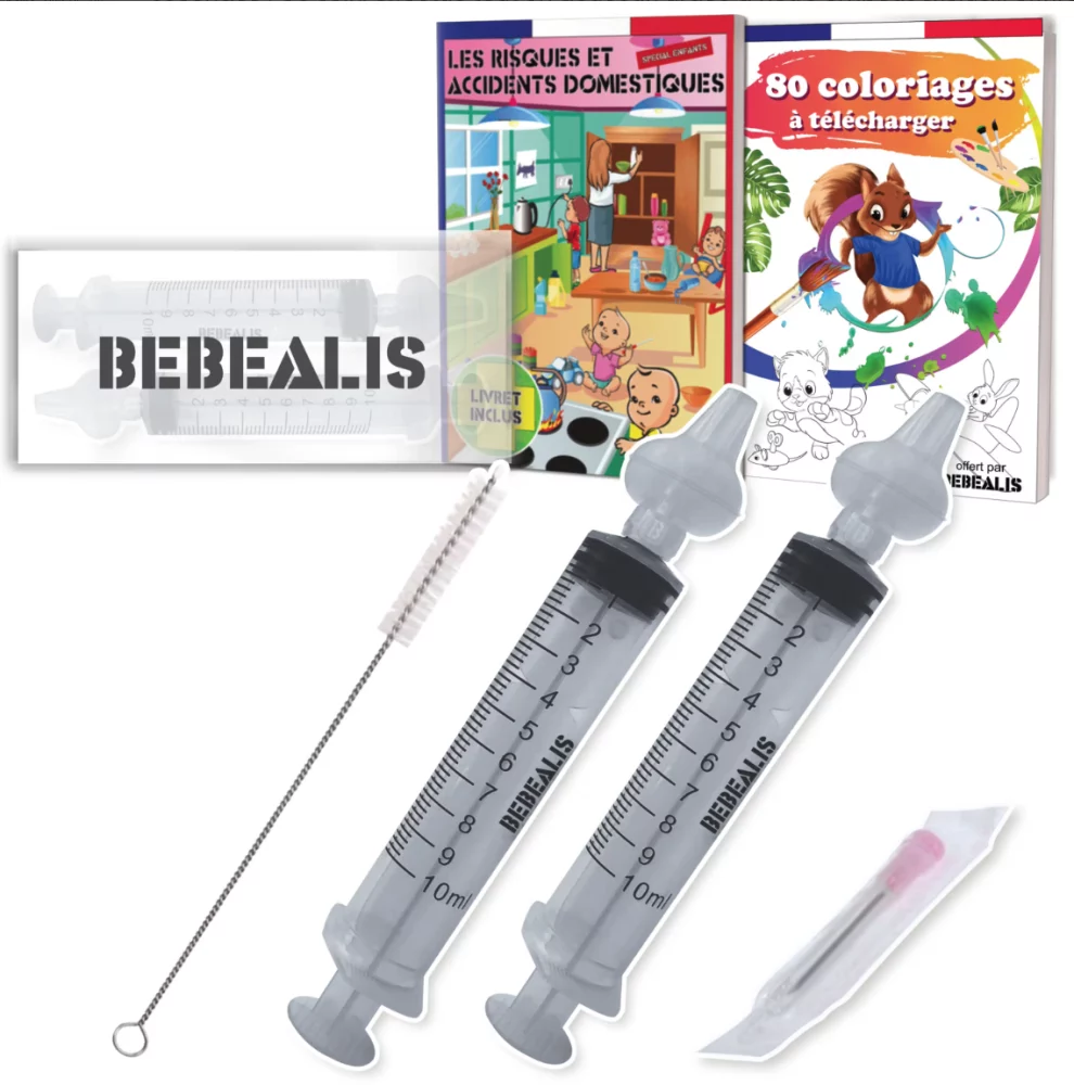 2 Seringues nasales 10ml avec embouts de Bebealis – Image 2