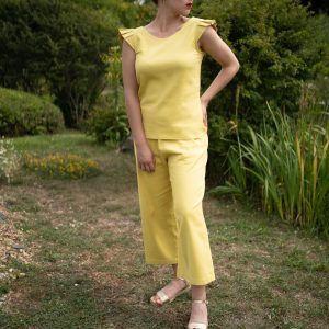 BAHIA pantalon large jaune