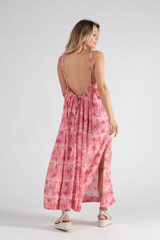 Robe longue de grossesse et d’allaitement Soleil corail – Image 9