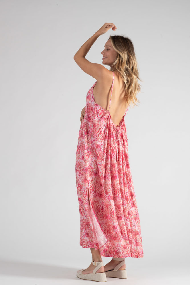 Robe longue de grossesse et d’allaitement Soleil corail – Image 8