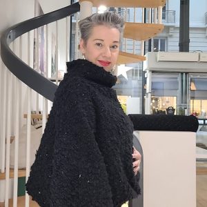 ELSA lainage bouclette noir et argent