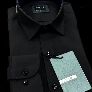 Chemise Eluno Noire – Élégance sobre et incontournable