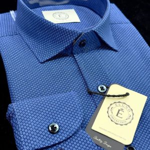Chemise Eluno Bleu Mini Carreaux – Chic et moderne