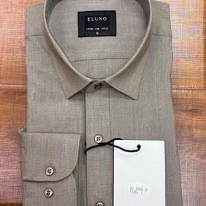 Chemise ELUNO homme coton beige – Élégance simple et confort