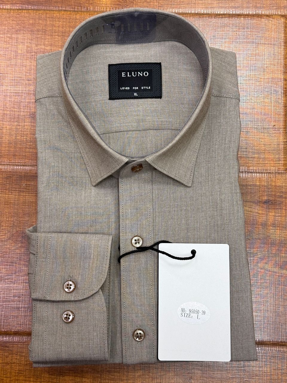 Chemise ELUNO homme coton beige – Élégance simple et confort – Image 2