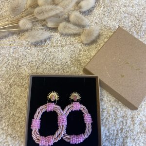 Boucles d’oreilles N*168 Rose Acier inoxydable