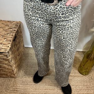 Jeans À Motifs Léopard