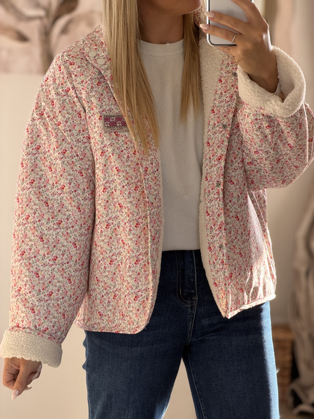 Veste réversible LIBERTY – Ecru/Fleurs – Image 7