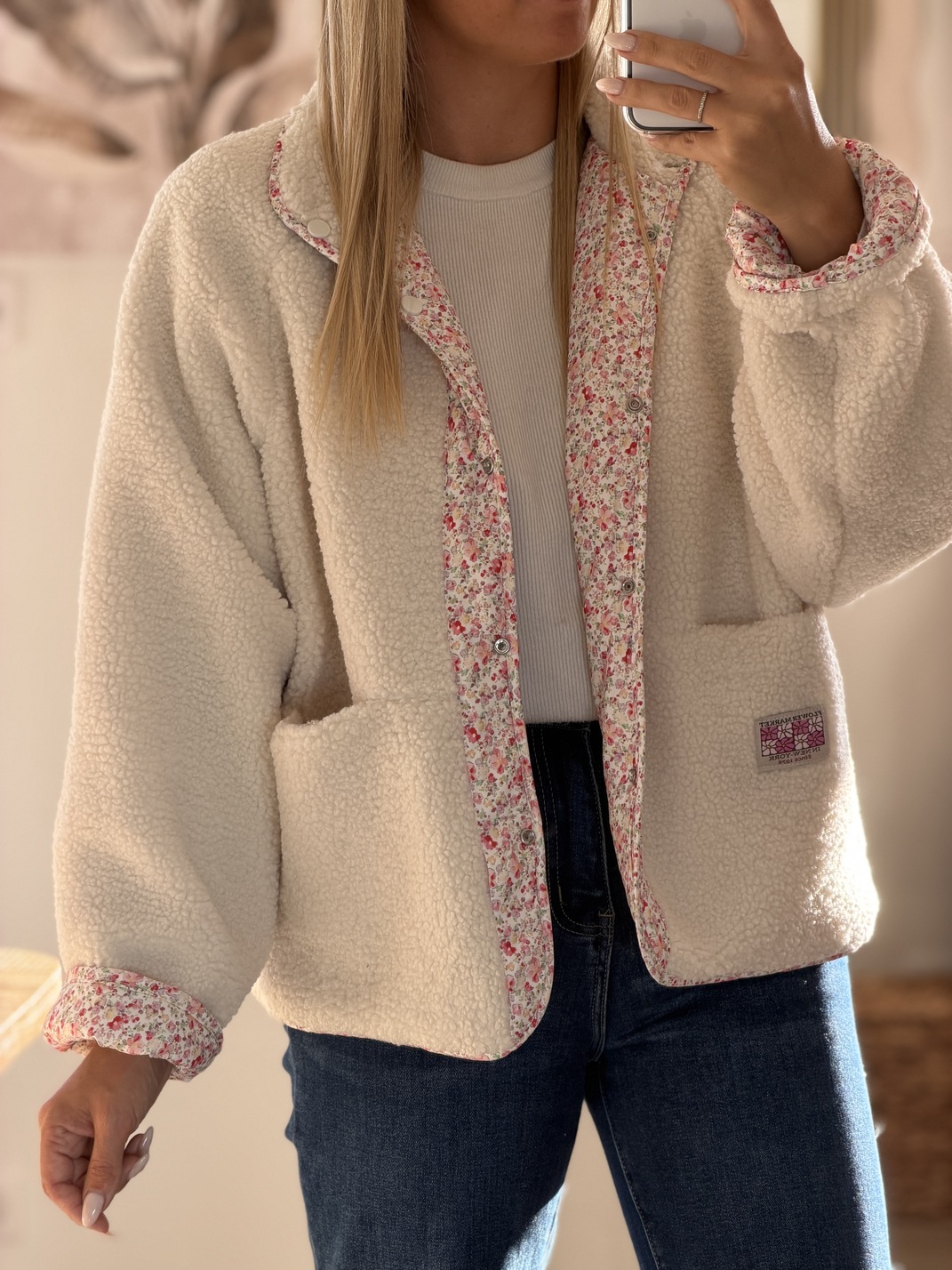 Veste réversible LIBERTY – Ecru/Fleurs – Image 4