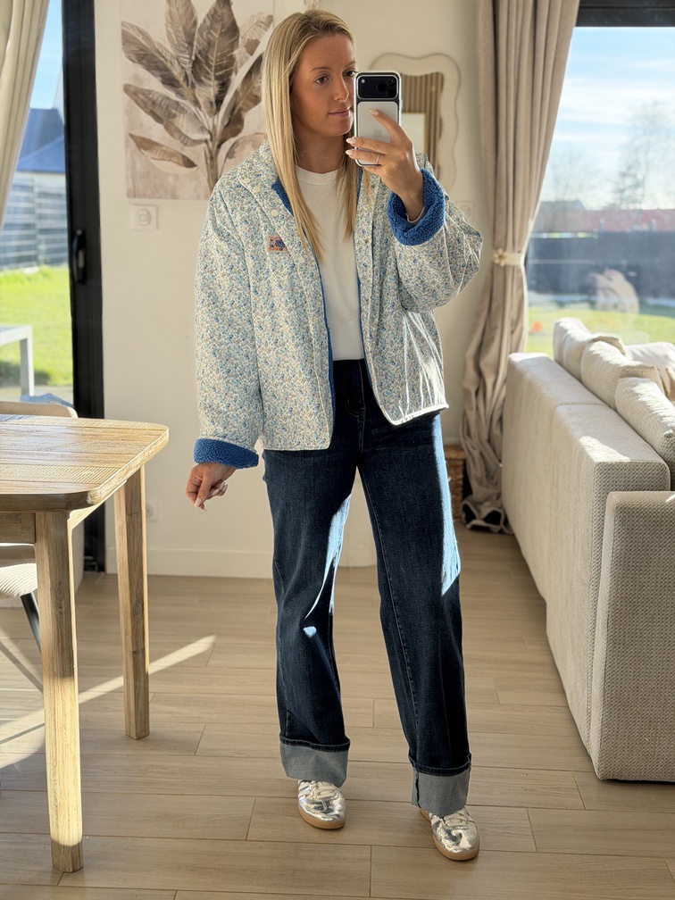 Veste réversible LIBERTY – Bleu/fleurs – Image 6