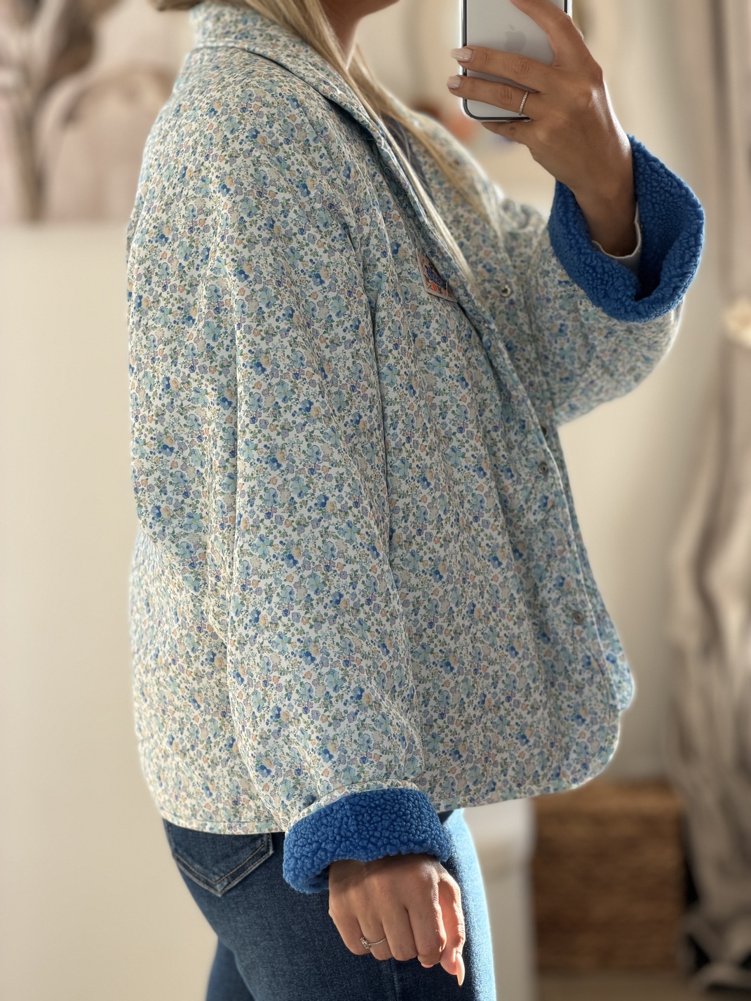 Veste réversible LIBERTY – Bleu/fleurs – Image 5