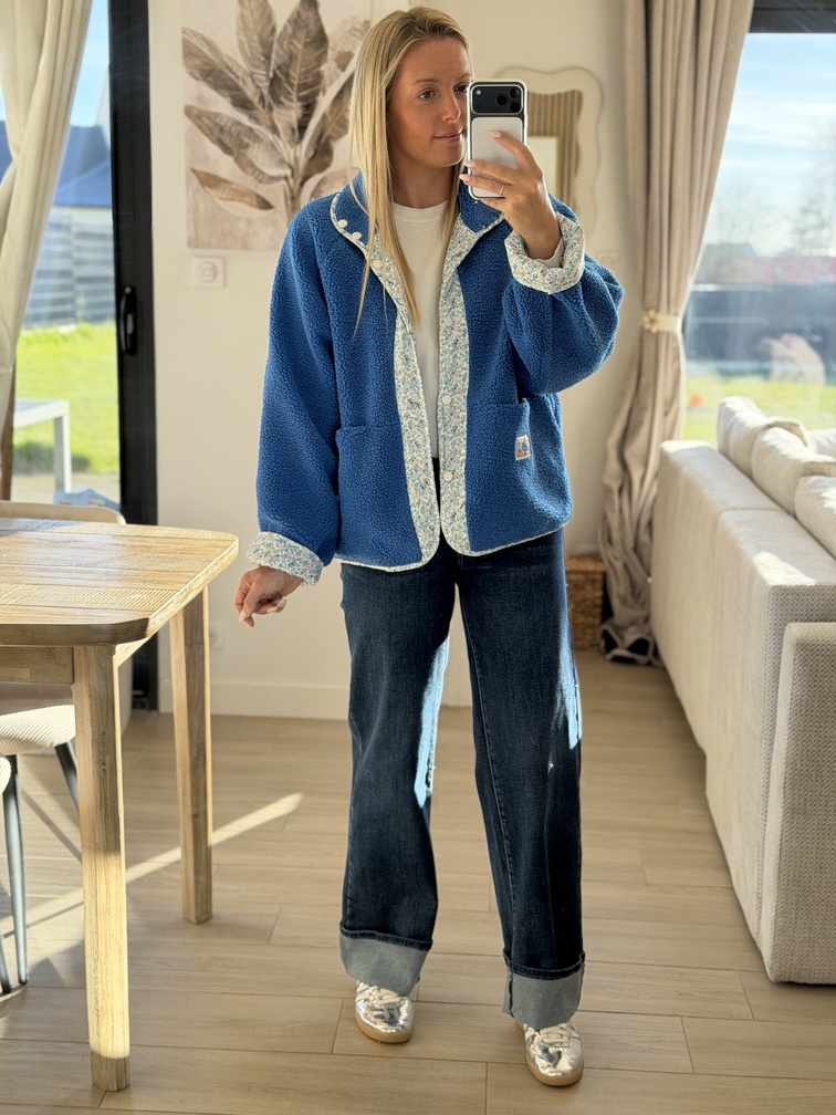 Veste réversible LIBERTY – Bleu/fleurs – Image 7