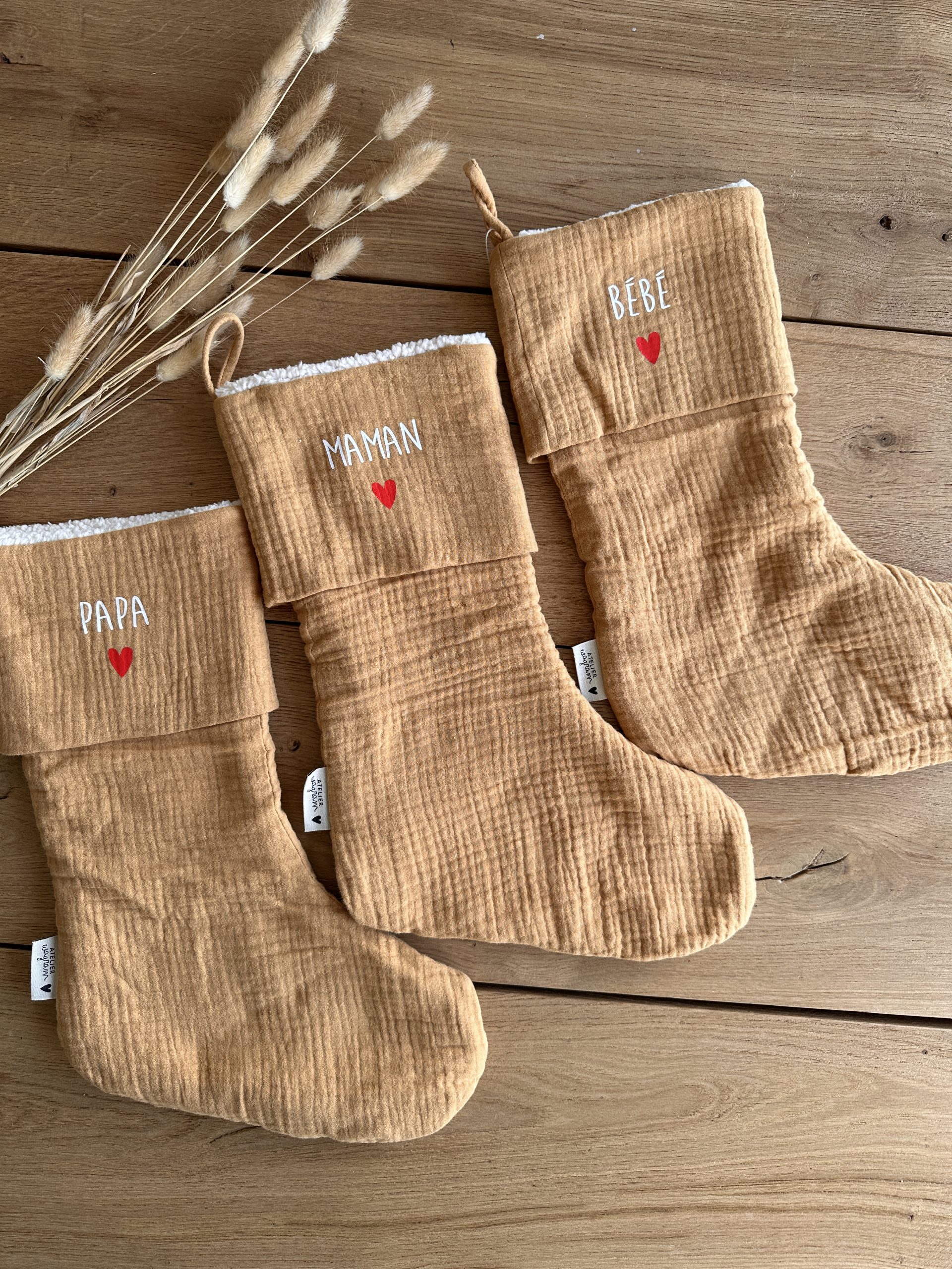 Chaussette de Noël – Camel – Atelier Wagram