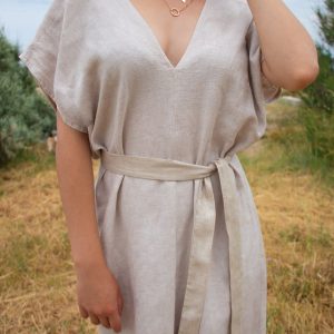 ILONA lin beige clair enduit argenté