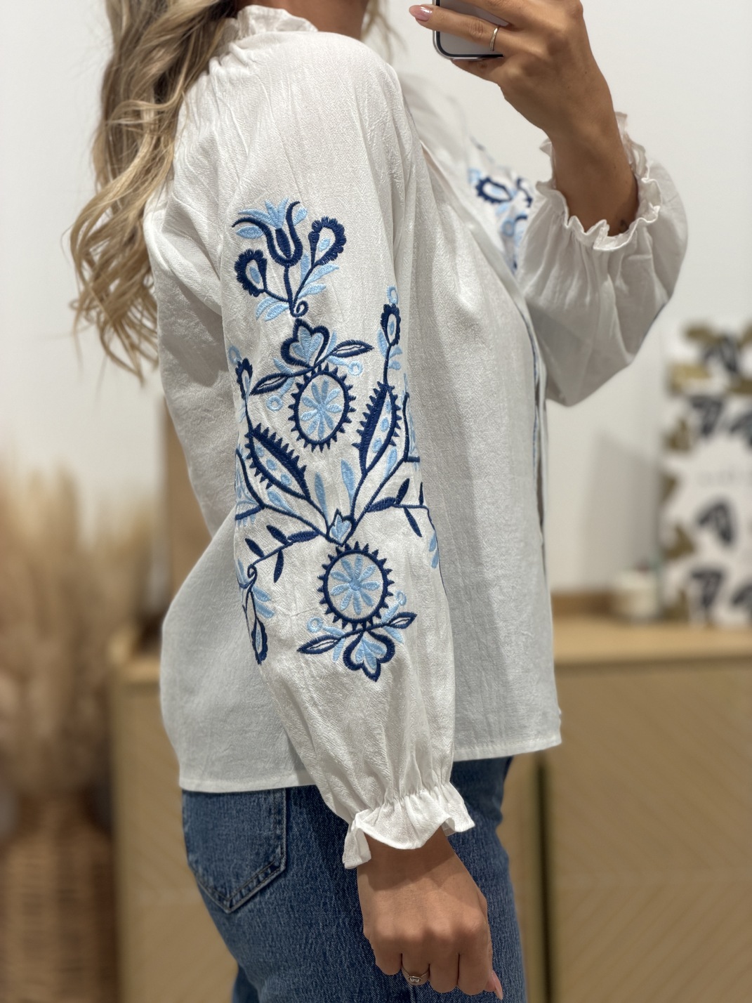 Blouse IVOIRE – Bleue – Image 4