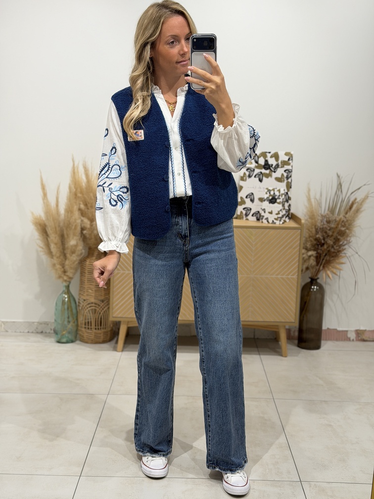 Blouse IVOIRE – Bleue – Image 7