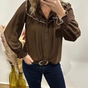 Chemisier À Volants Beige