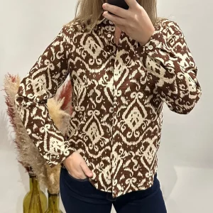 Chemisier Marron À Motifs