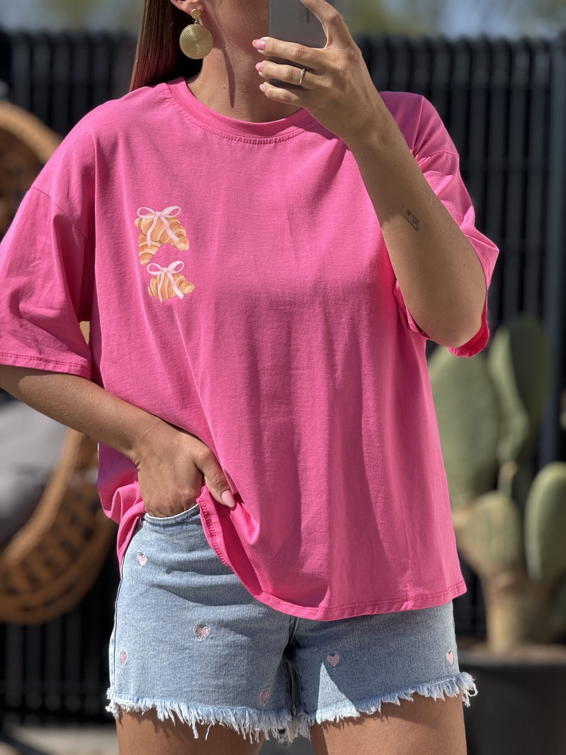 T-shirt Viennoiserie – Fuchsia (Made in Italie) – Image 3