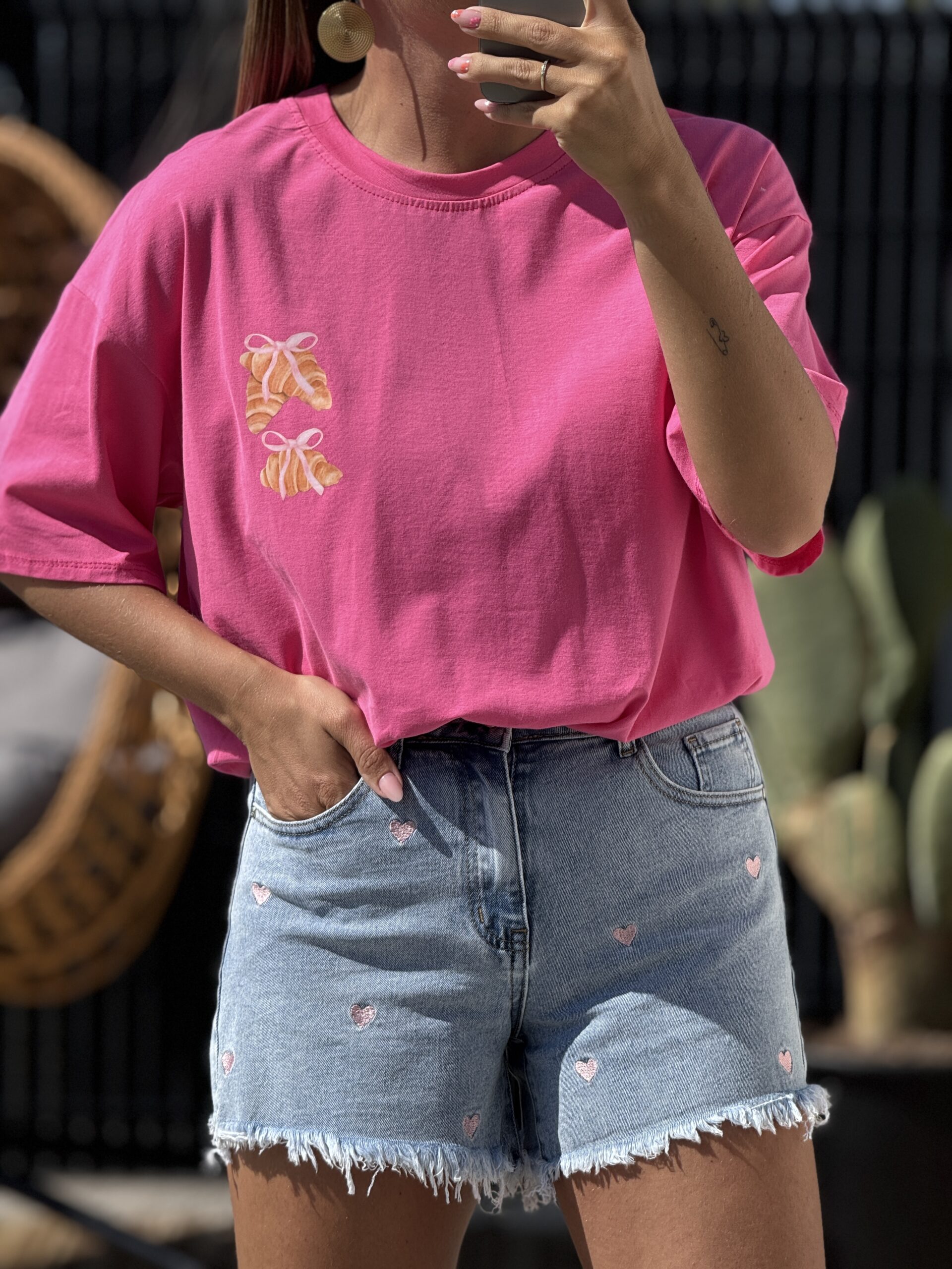 T-shirt Viennoiserie – Fuchsia (Made in Italie)