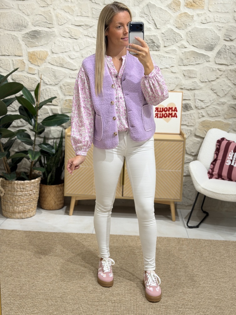 Blouse FLOWERS – LILAS – Image 7