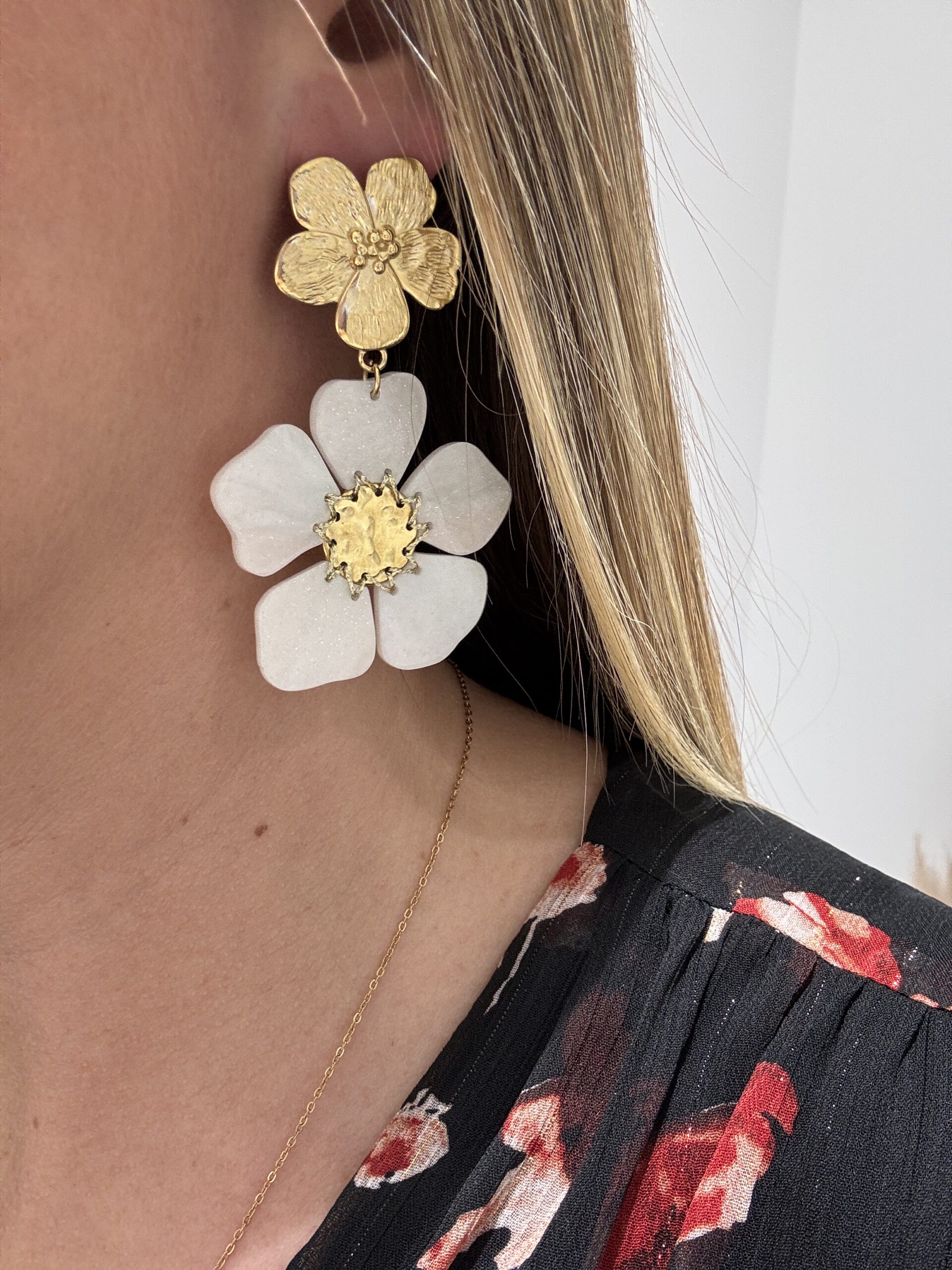 Boucles d’oreilles N*245 – BLANCHE – Image 2