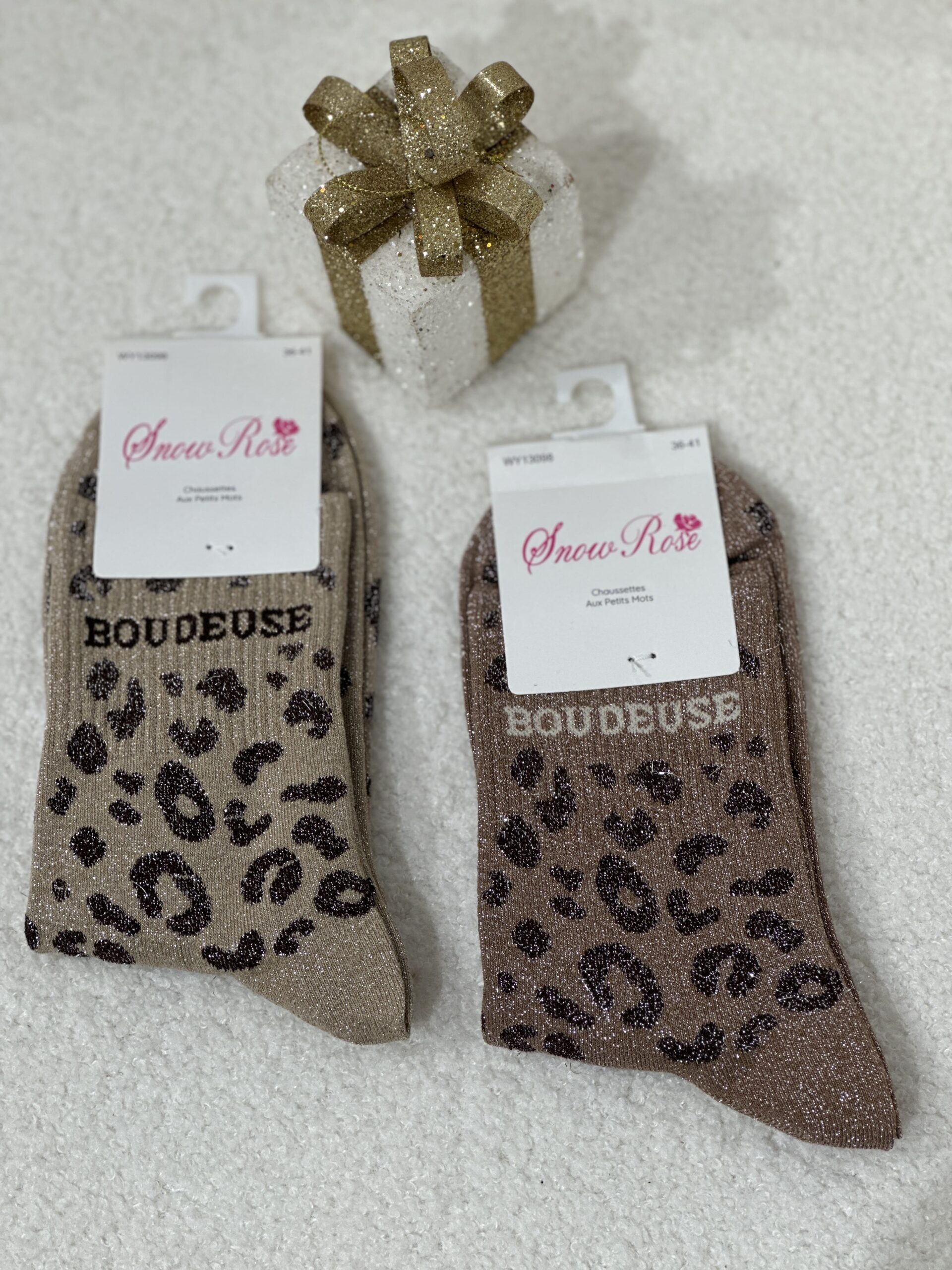 Chaussettes paillettes – BOUDEUSE Léopard – Image 2
