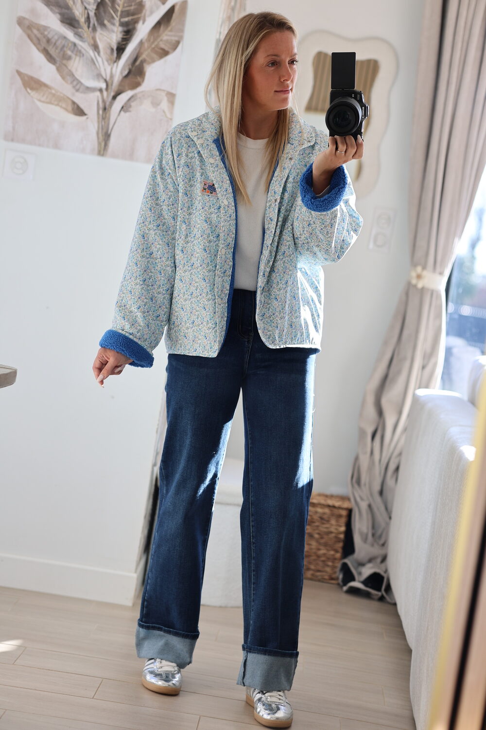 Veste réversible LIBERTY – Bleu/fleurs – Image 9