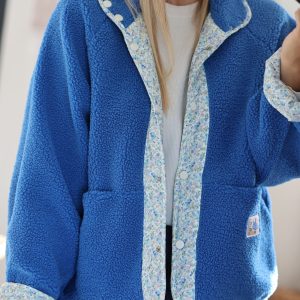 Veste réversible LIBERTY – Bleu/fleurs