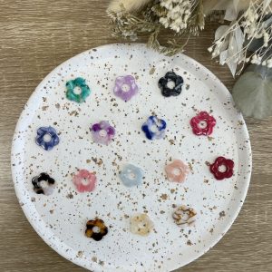 Pendentif pour boucles d’oreilles – Petites fleurs marbrés