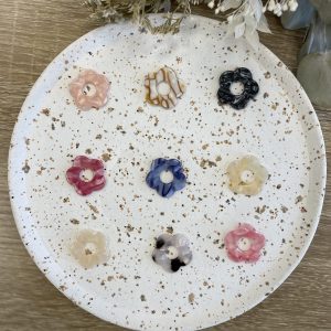 Pendentif pour boucles d’oreilles – Grosses fleurs marbrés