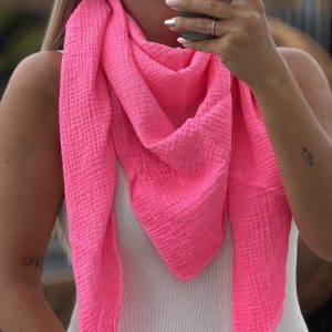 Foulard KATHIE – Rose fluo (Made in Italie)