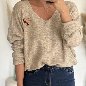 Pull KIARA Beige Chiné