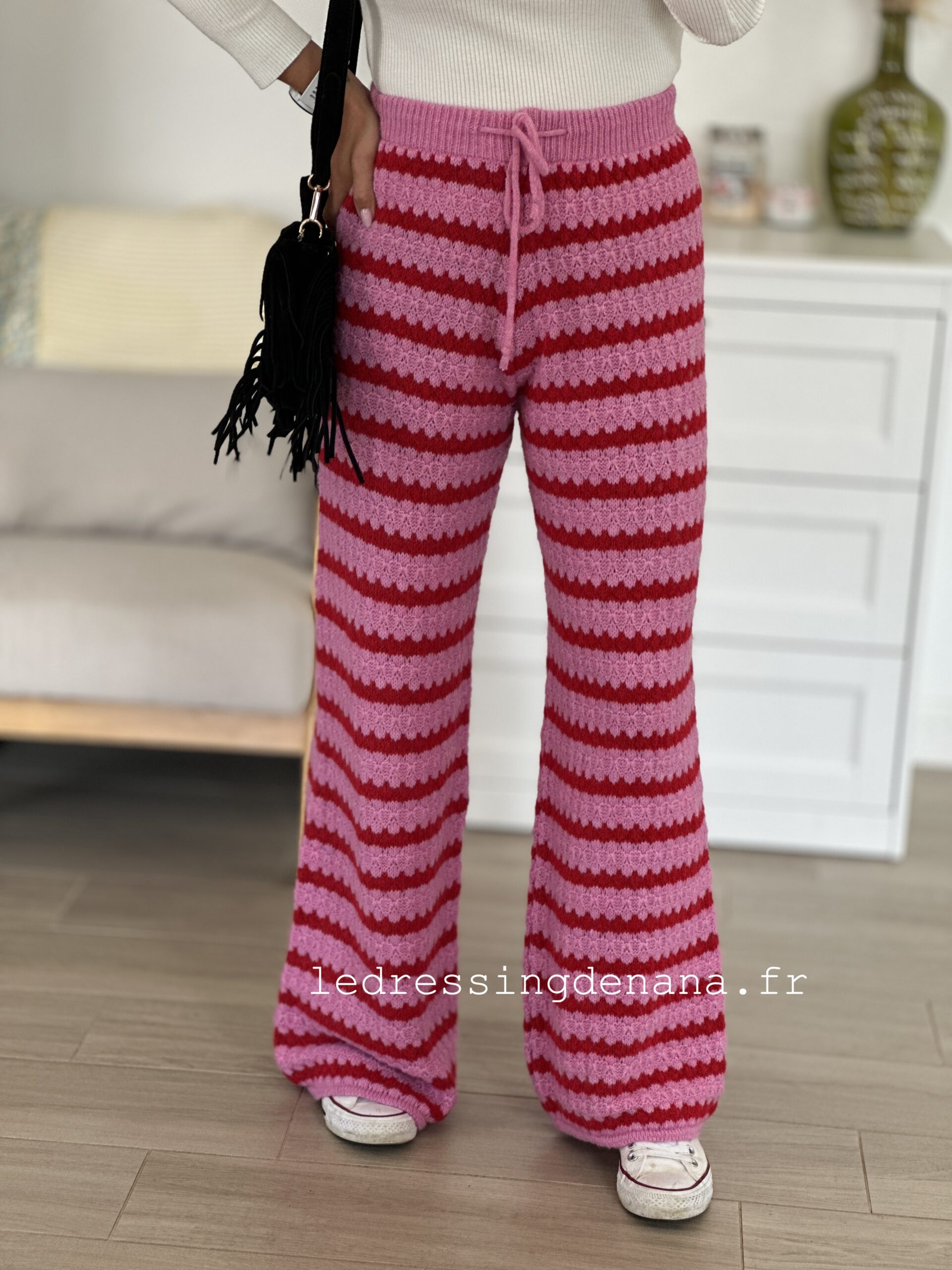 Pantalon SANCHEZ Rose/Rouge (Made in Italie)