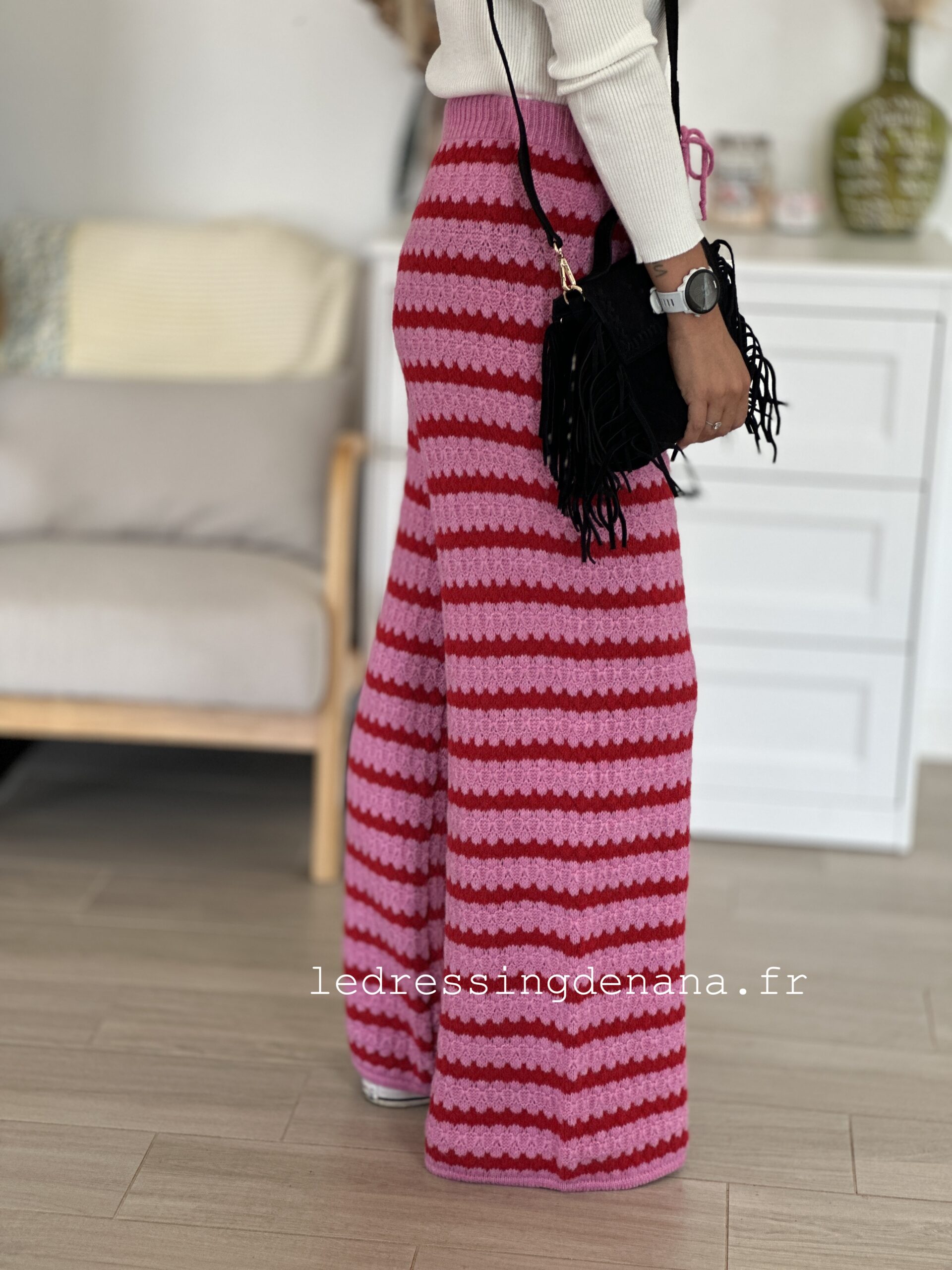 Pantalon SANCHEZ Rose/Rouge (Made in Italie) – Image 3