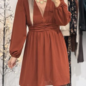 Robe LUDMILA – Brique – CURVY