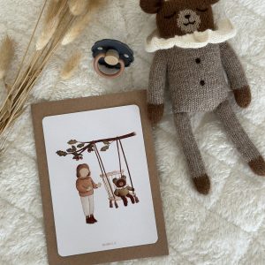 Carte “ Doudou sur balancoire ”