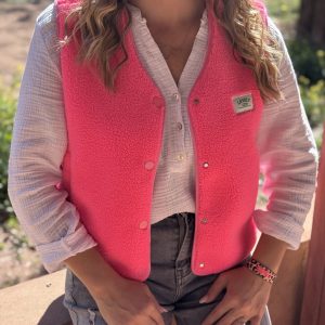 Gilet sans manches ROSALIE – Rose fluo