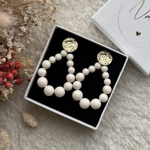 BOUCLES D’OREILLES N*5 CREME Acier inoxydable
